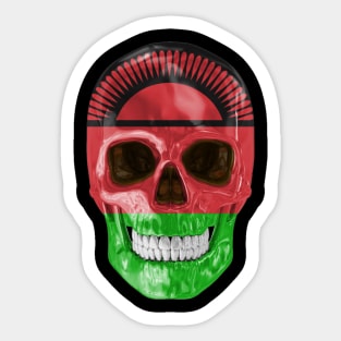 Malawi Flag Skull - Gift for Malawian With Roots From Malawi Sticker